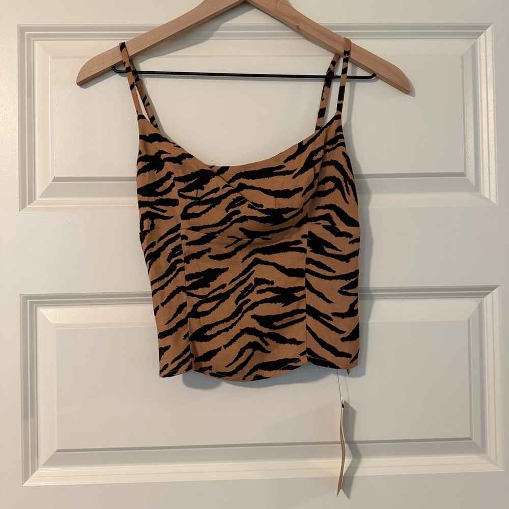 Reformation Brown Tan Sleeveless Fitted Camisole